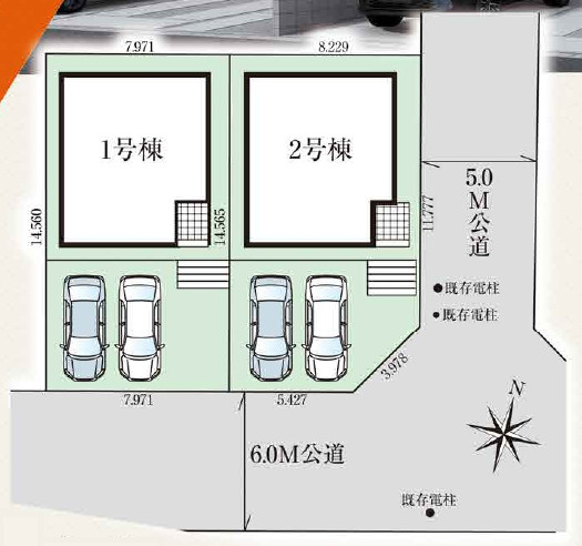 沖縄市松本3期（全2棟）ラスト1号棟の区画図|1号棟　