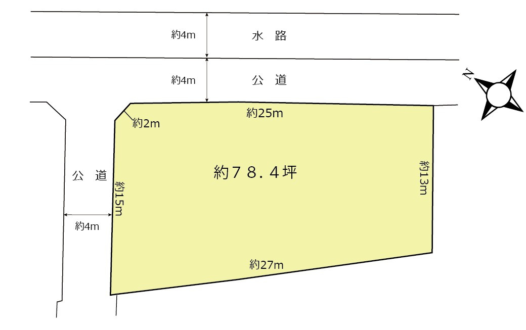 〈調整区域〉約117坪。農地としてご利用くださいの土地図