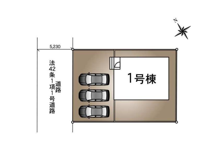 常総市国生第1　新築戸建の区画図