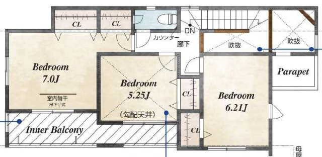 沼津市下香貫木ノ宮全2棟　2号棟の間取り