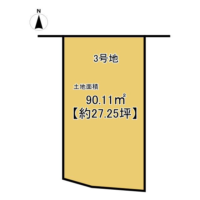 長岡京市調子一丁目の土地図|間口約7ｍでゆとりがございます。