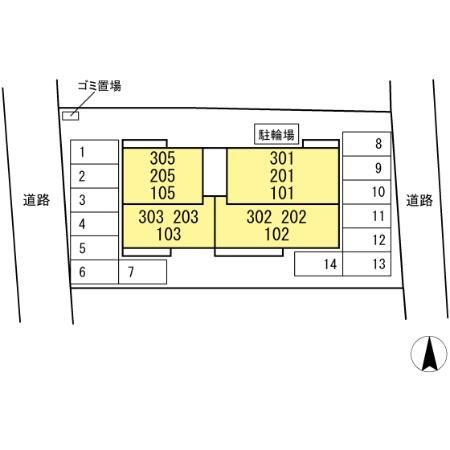 D-ROOM若園の区画図