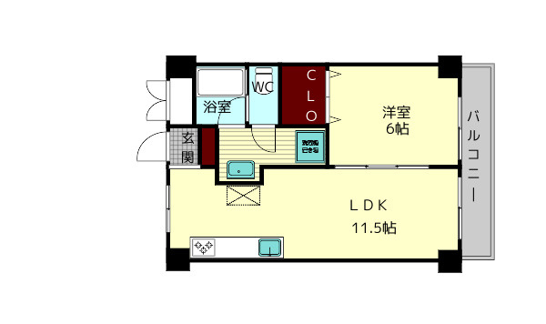 生駒市辻町の賃貸マンションの間取り