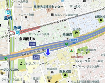 神戸市東灘区魚崎南町4丁目　新築戸建　1号棟の地図