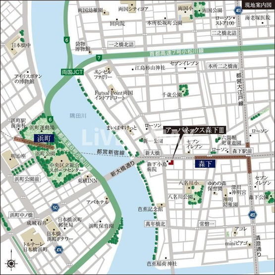 【地図】アーバネックス森下Ⅲ