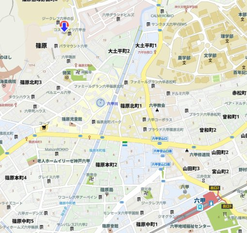 ジークレフ六甲の丘B棟の地図