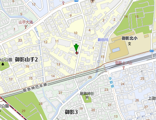 メープル御影山手セレヴィの地図
