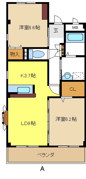 オアシス荒池の間取り