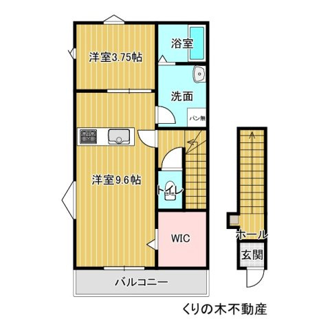 【間取り】 | ポーリーハイツ | 1LDKのお部屋です