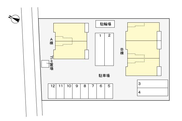 プラシードＡの駐車場