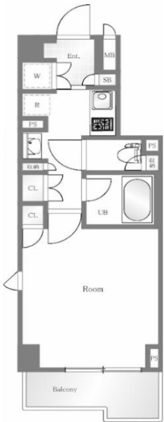 板橋区弥生町の賃貸マンションの間取り