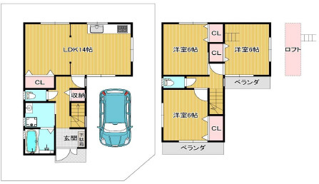 【間取り】 | 八尾市久宝寺1丁目戸建　久宝寺小学校区　ＪＲ久宝寺駅