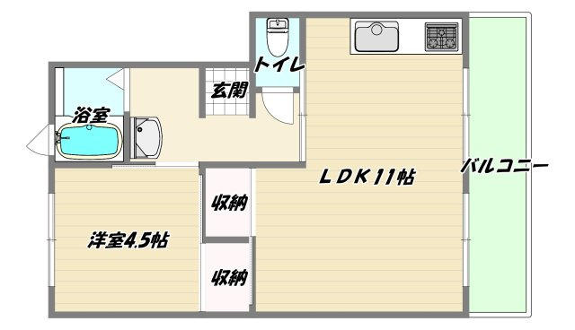 大阪市淀川区加島４丁目の賃貸マンションの間取り