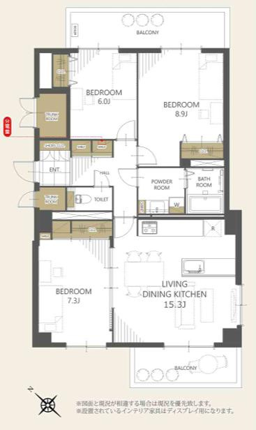 コスモ八王子並木町の間取り|～南西向き3LDK　全室6帖以上の快適住空間～