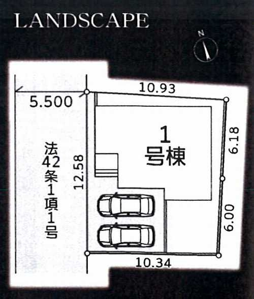 座間市ひばりが丘1丁目　新築戸建全1棟　1号棟の区画図