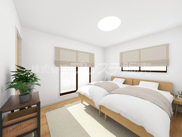奈良市南京終町６丁目の新築一戸建 全１５区画の洋室|４号地２階洋室（主寝室）完成イメージ／南向きですので、陽あたり良好です♪