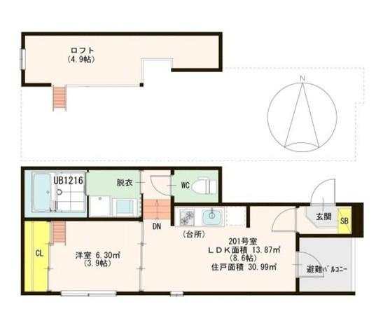 オリーブガーデン蛍池の間取り