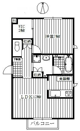 横浜市港南区上大岡東１丁目のアパートの間取り