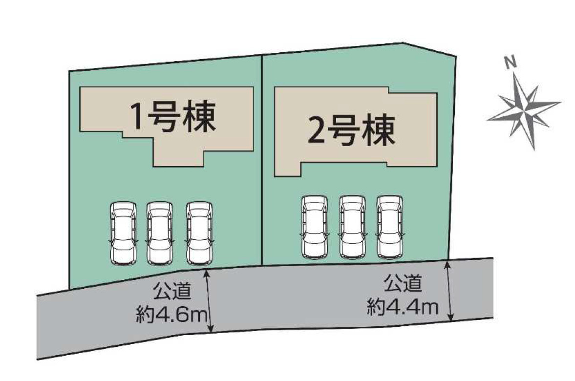 新築戸建　御殿場市川島田　全２棟　１号棟の区画図