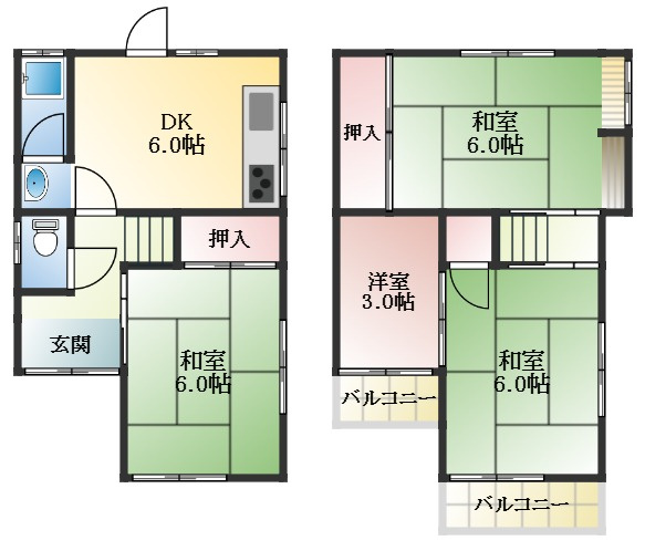 【間取り】 | 安堂町貸家