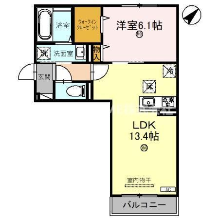 フローリッシュの間取り|室内小型犬＆猫１匹飼育ＯＫ★充実設備の１ＬＤＫ♪