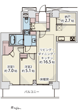 リエトコート武蔵小杉イーストタワーの間取り