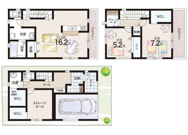 尼崎市東難波町　第4期　新築一戸建ての間取り