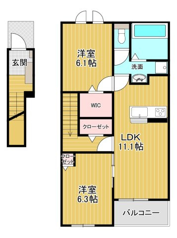 ガーデンルームBの間取り
