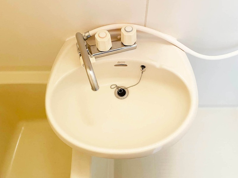 横須賀市夏島町の賃貸マンションの洗面所|コンパクトで使いやすい洗面所