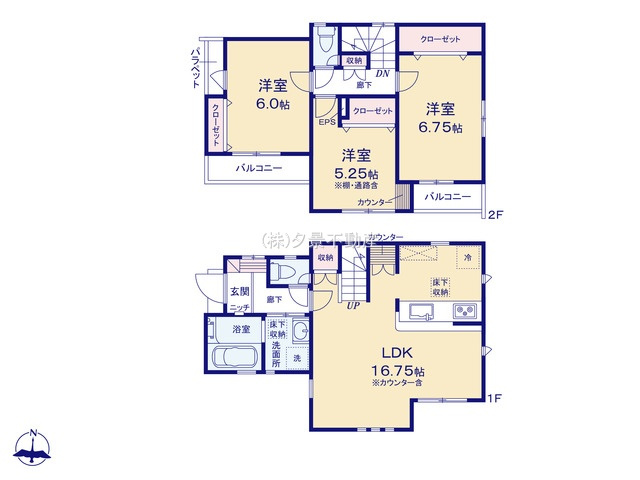 《仲介手数料無料》三鷹市井口４丁目19-41新築一戸建てブルーミングガーデンの間取り