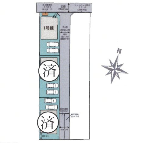 仲介手数料無料　蓮田市関山3丁目5-19　新築戸建　全３棟の区画図