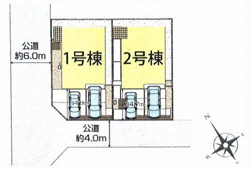 座間市立野台３丁目　新築戸建全2棟　1号棟の区画図