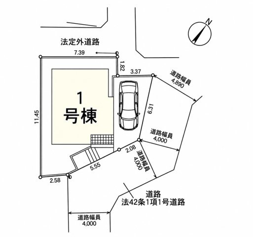 仲介手数料無料　蓮田市緑町２丁目1-6　新築戸建　全１棟の区画図