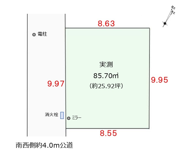 敷地面積26坪　売地　ふじみ野市丸山 2期　