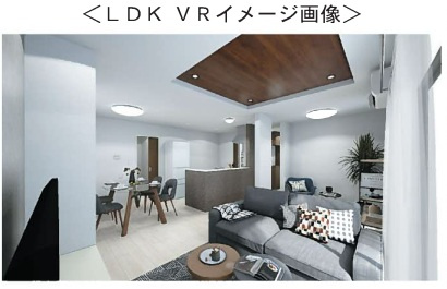吉川市　新栄2丁目　新築戸建　　全1棟の居間・リビング|VRイメージ