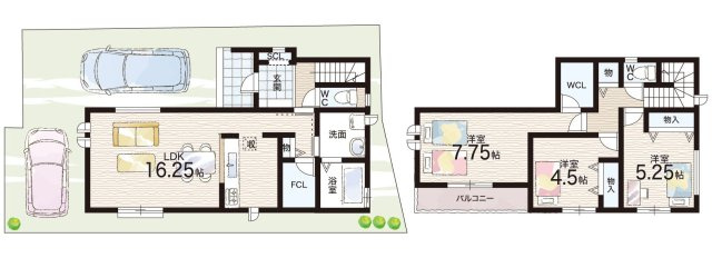 ■三島郡島本町広瀬　新築一戸建ての間取り|B号地