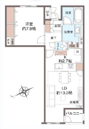 プラウドジェム市ヶ谷の間取り