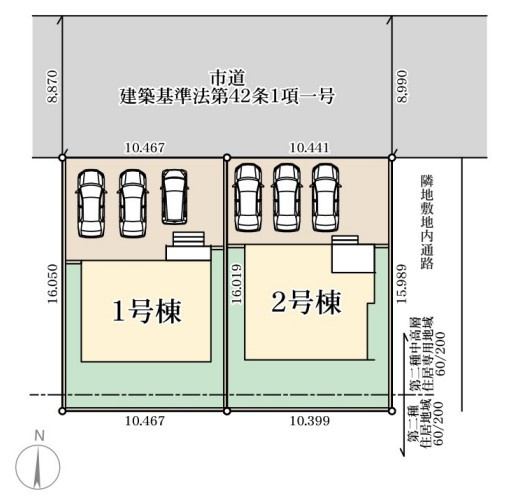 【新築戸建】　いわき市小島町2丁目第2　長期優良住宅の区画図|区画図です。ご参照ください。