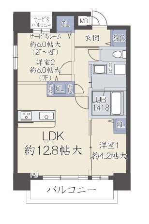 カスカータ高槻の間取り