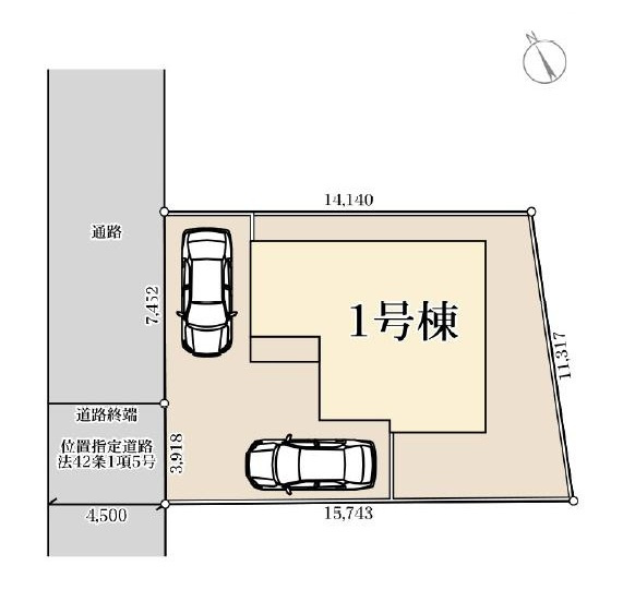 第1土浦市小松　新築戸建　1号棟の区画図