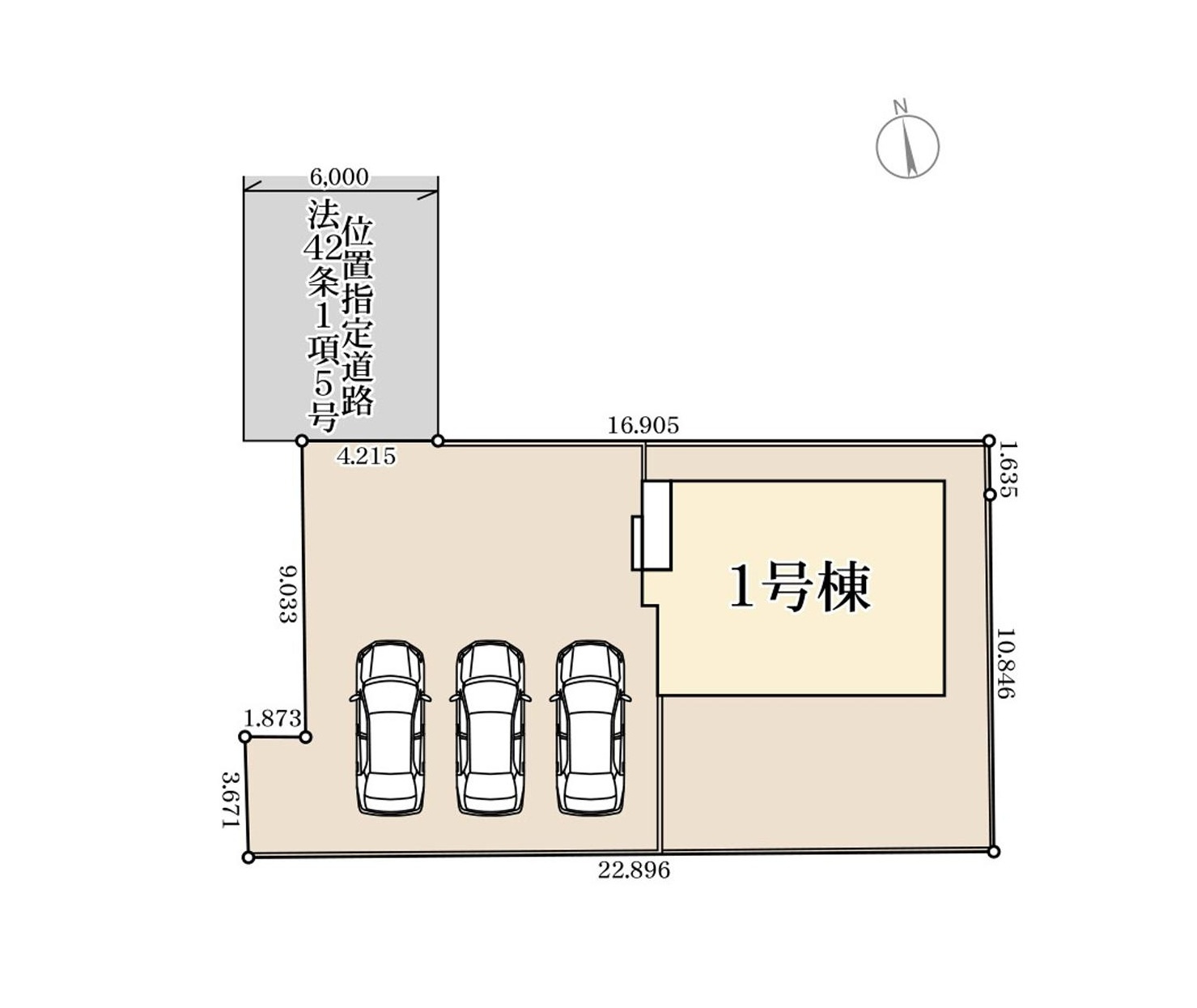 第1土浦市中高津　新築戸建の区画図