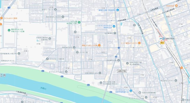 柏原市大正　新築一戸建ての地図