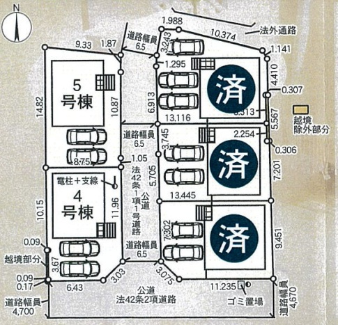 ★京田辺市草内穴口　第6期　新築一戸建ての区画図|全5区画