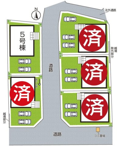 ★京田辺市草内穴口　第6期　新築一戸建ての区画図|全5区画