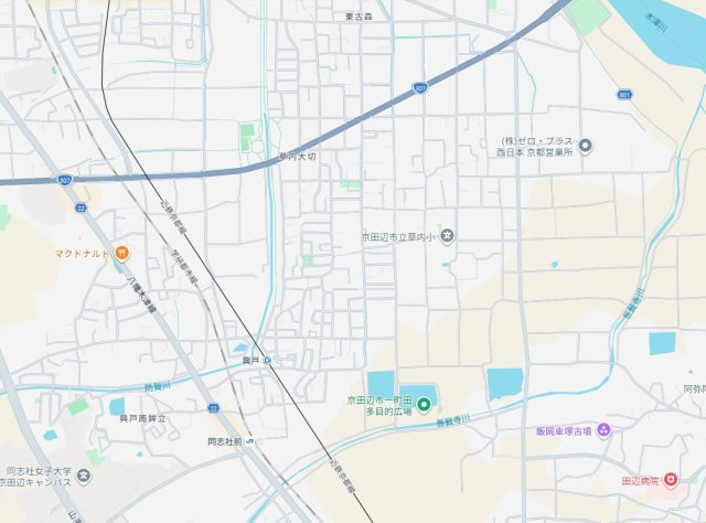 京田辺市草内穴口　第6期　新築一戸建ての地図