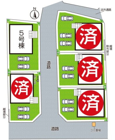 京田辺市草内穴口　第6期　新築一戸建ての区画図|全5区画
