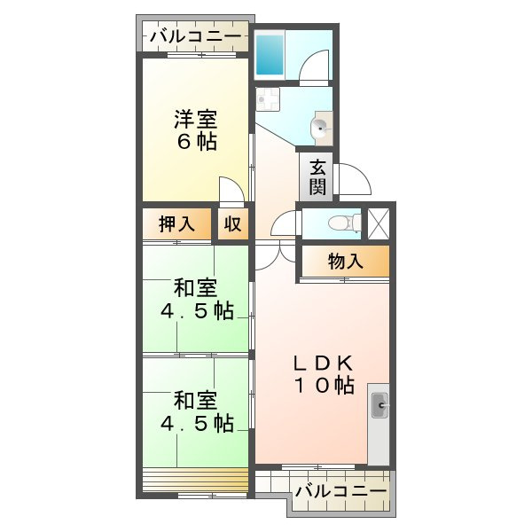 グリーンハイツ桃山の間取り