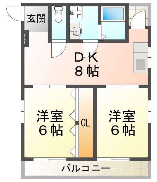 中西マンションの間取り