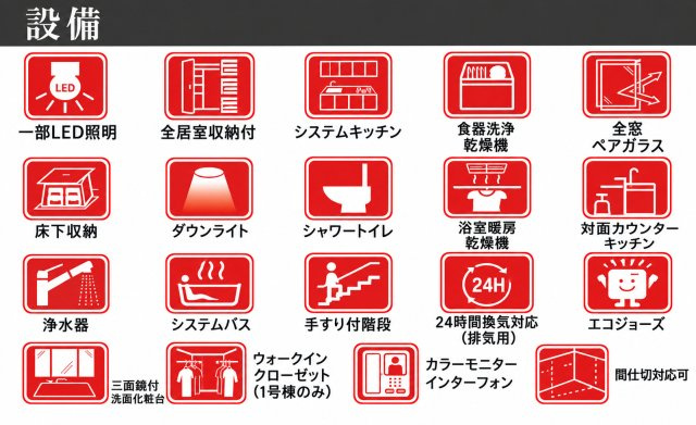 昭島市松原町5丁目　新築戸建全2棟のその他|暮らしの快適さを高める、充実の設備・仕様。毎日の家事をサポートし、快適で心地よい住空間を叶えます。