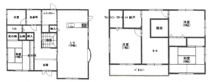 神戸市西区宮下１丁目　中古戸建の間取り